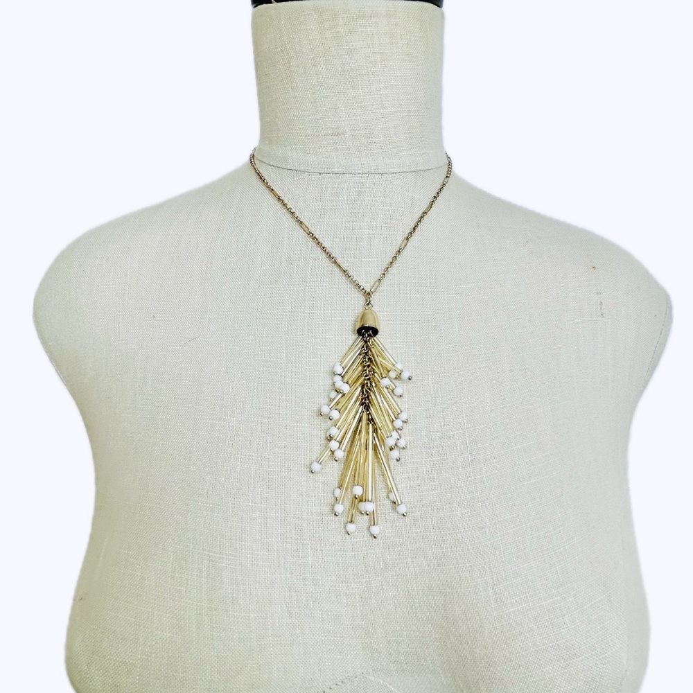 Sugarfix Gold and White Starburst Necklace